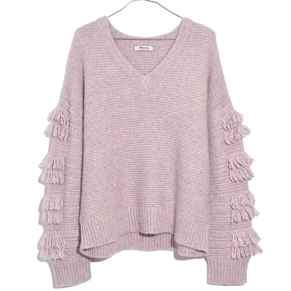 Madewell Women´s Heathered Periwinkle Fringe-Sleeve...